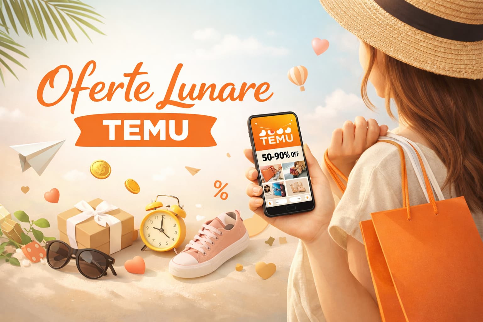 Oferte lunare Temu în aplicație pentru cumpărături inteligente